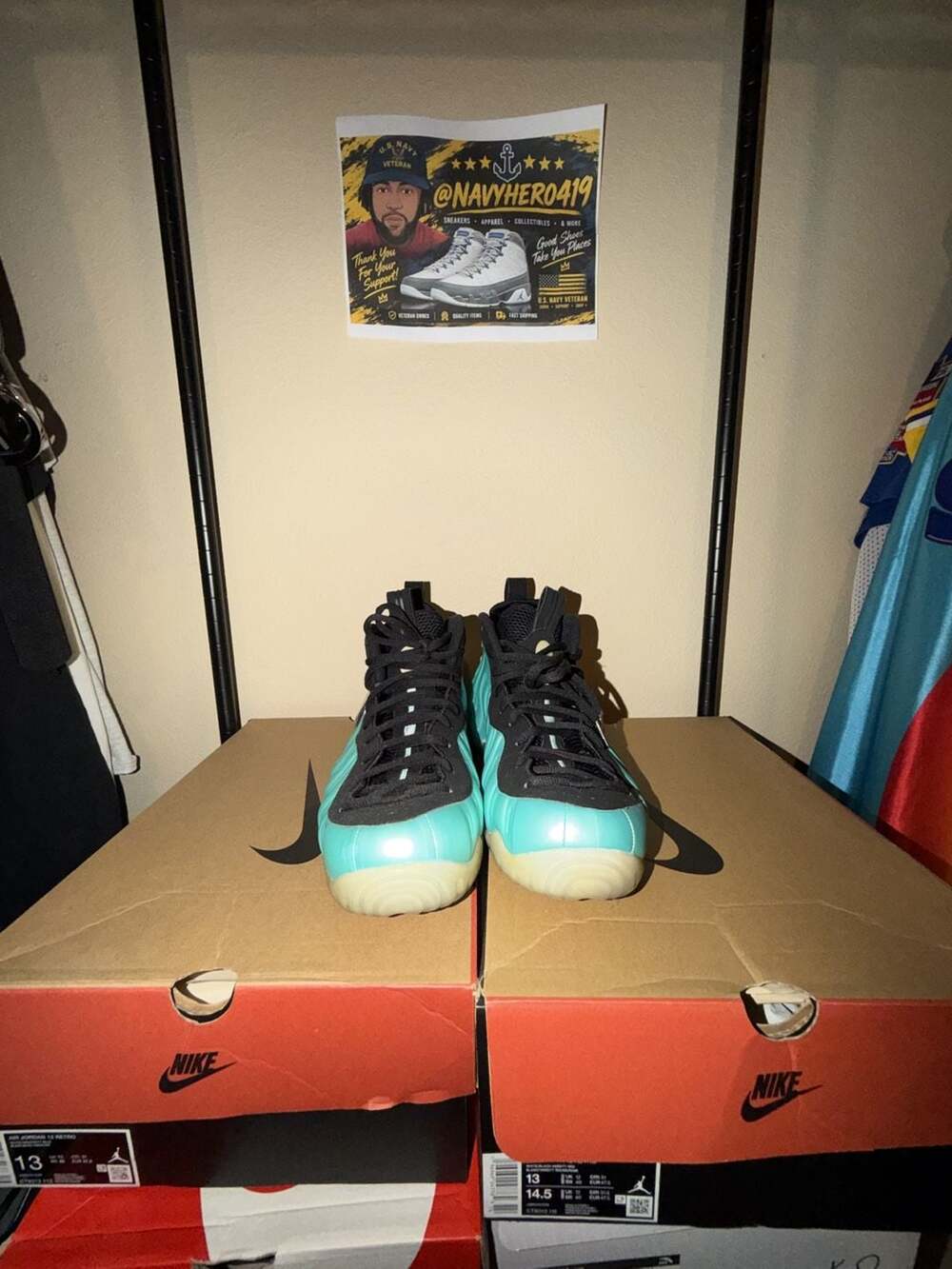 Nike Air Foamposite Pro Island Green Size 13 Sneakers